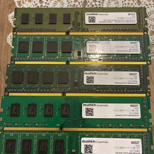 Dimms DDR3 18GB used, PC3-12800 and 8500, 4x4GB plus 2GB gift