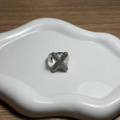 Monogram ring like new, silver