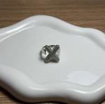 Monogram ring like new, silver