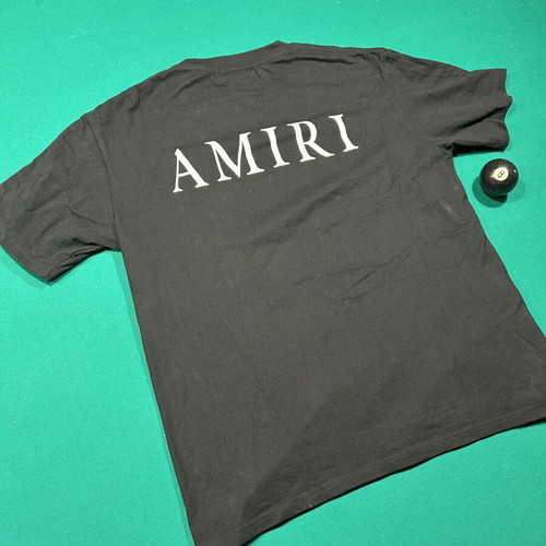 Amiri Logo Print Tee like new, baggy size M-L, black and white