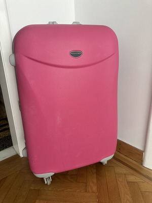 Benetton travel suitcase used, large size 50x80x30 cm, pink