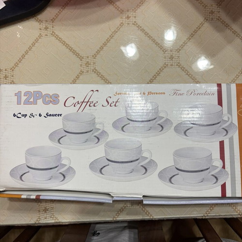 Teacup set, 12 pieces, porcelain