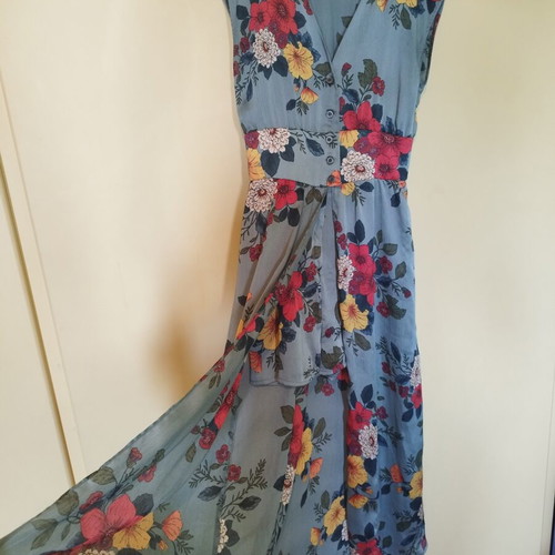 Summer floral dress Zara XS like new, colorful turquoise