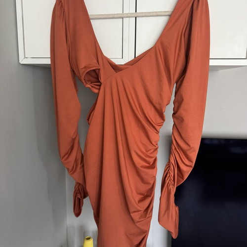 Oh Polly dress, terracotta color, S/M size, stretch fabric