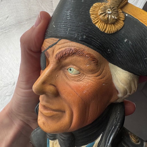 Vintage nautical wall masks set used, sailor bust character decor