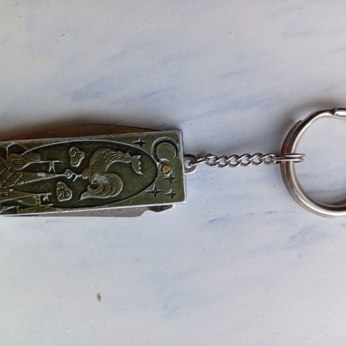 Keychain with nail file and mini knife used, made in USSR