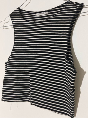 Striped top Zara used, size M, black and white