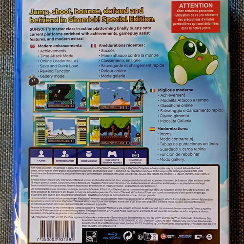 Gimmick! Special Edition PS4 game new