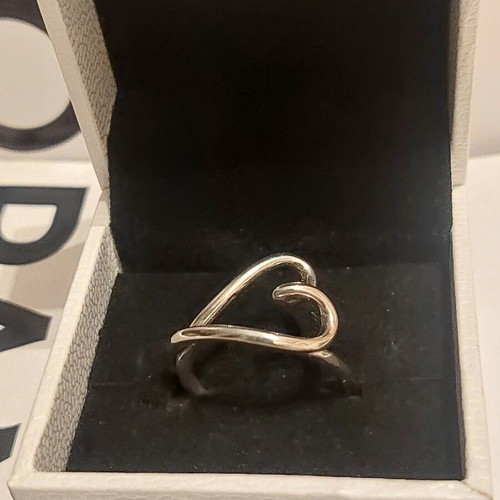 Pandora heart ring new, irregular shape, silver