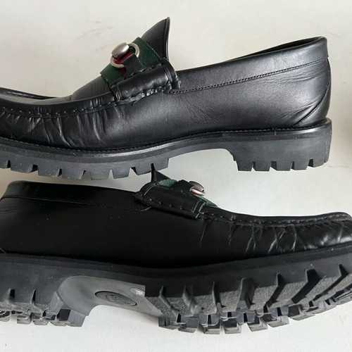 Gucci elegant black leather shoes like new, size 43.5
