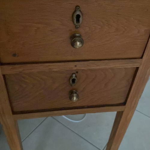 Antique desk made of natural wood used