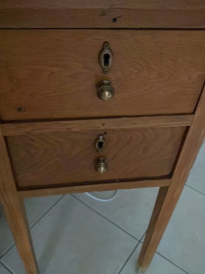 Antique desk made of natural wood used