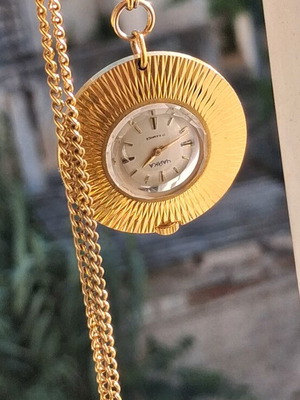 Retro Chaika Gold Plei Women's Winding Necklace Watch like new