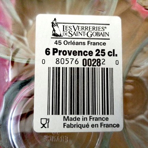 Water Glasses 250 ml Set of 6 New from France