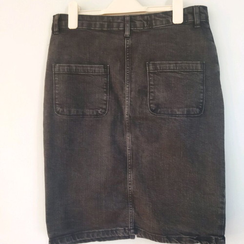 Black denim skirt used, fitted