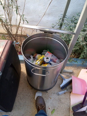 Stainless steel trash can like new