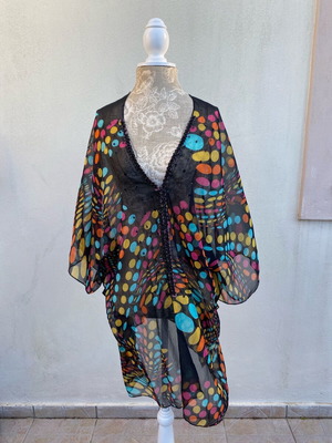 Туника ефирна size L/XL, като нова, цветна и черна