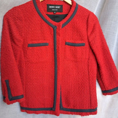 Denny Rose red jacket like new, short with 3/4 sleeve