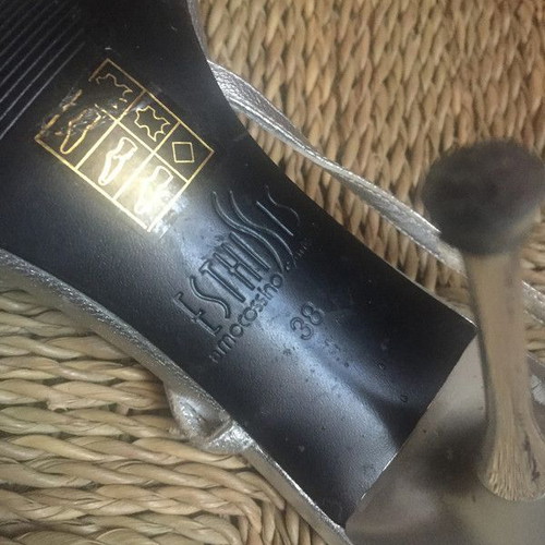 Esthissis silver sandals used, size 38