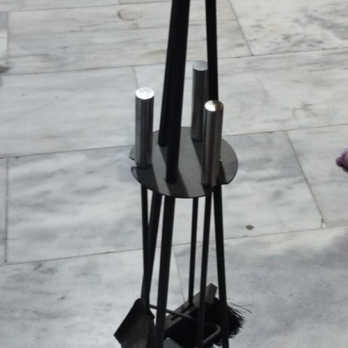 Fireplace tool set with stand used, excellent condition