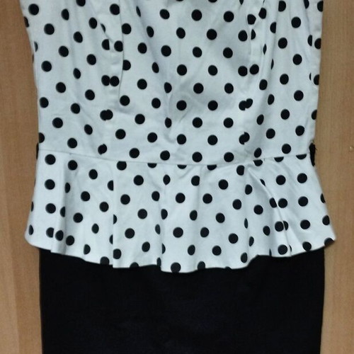 Billy Sabbado summer dress with polka dot top and black skirt