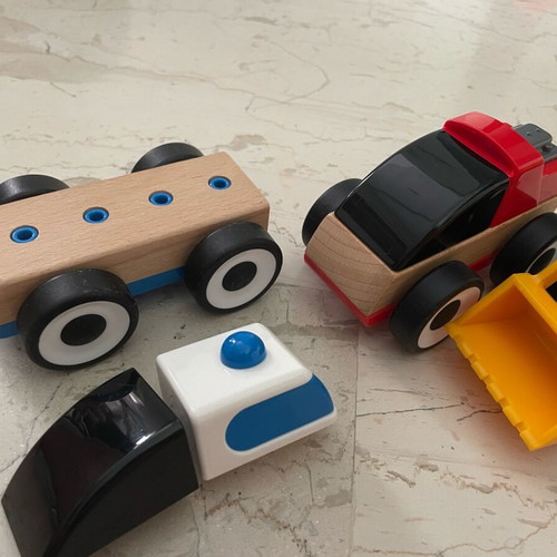 Wooden vehicles used, set of 3, IKEA