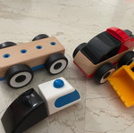 Wooden vehicles used, set of 3, IKEA