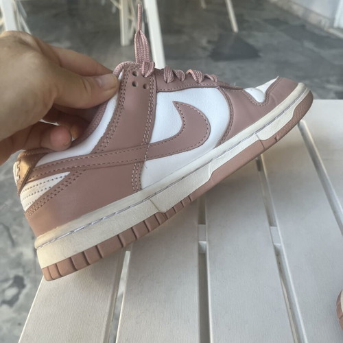 Nike Dunk Low White and Dusty Pink sneakers like new, size 35.5