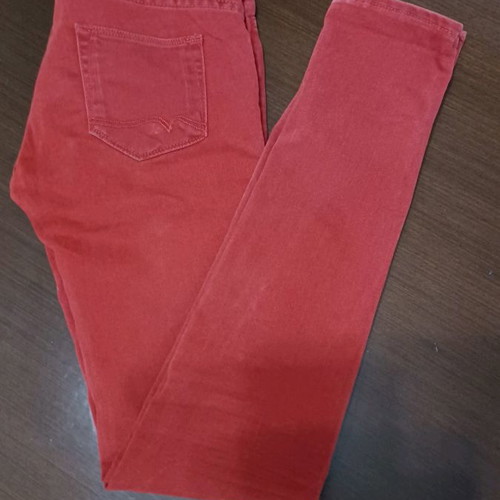 Maison Scotch women's denim pants used, dark red, size S