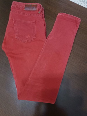 Maison Scotch women's denim pants used, dark red, size S