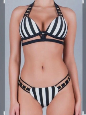 Med swimsuit new, size 70D and small, black and white