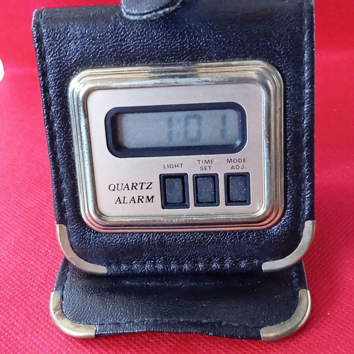 Vintage British Airways Engineering clock used, leather case