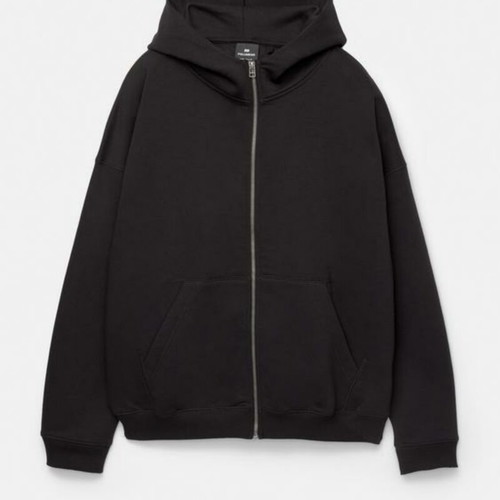Pull & Bear men's hoodie zipper sweatshirt size small like new black