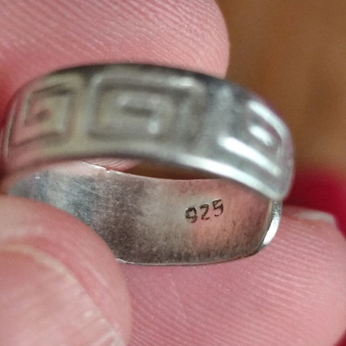 Silver 925 toe ring used with Greek meander design