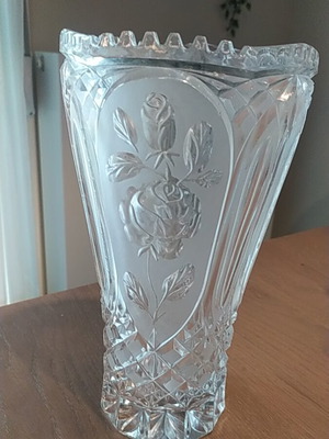 Crystal vase vintage new 28 cm x Φ16