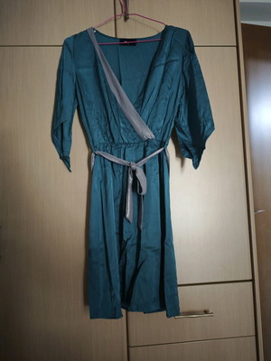 Mini dress BSB turquoise with silver belt like new
