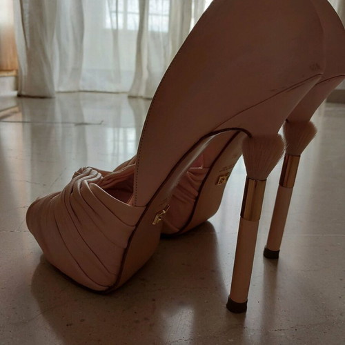 Dukas blush knot pumps like new, size 38, genuine nappa skin