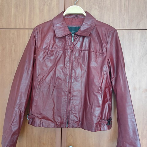 Arma women's leather jacket burgundy like new, size S