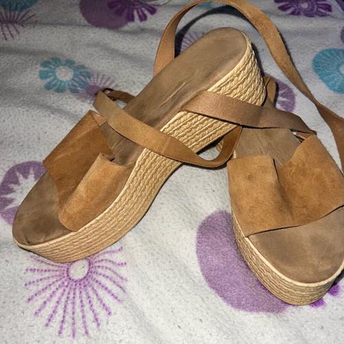 Estil platform shoes used, brown, size 41, 6cm heel