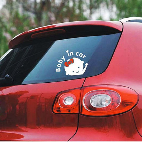 Baby in Car Sticker for Girl White New