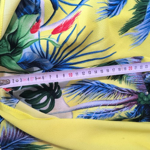 Yellow Skort Jumpsuit Small Tropical Print Like New