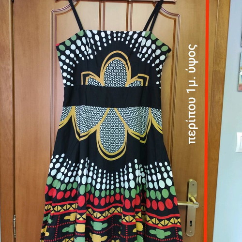 Dress with straps like new, multicolored, size L