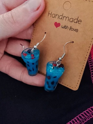 Earrings colorful glass design new