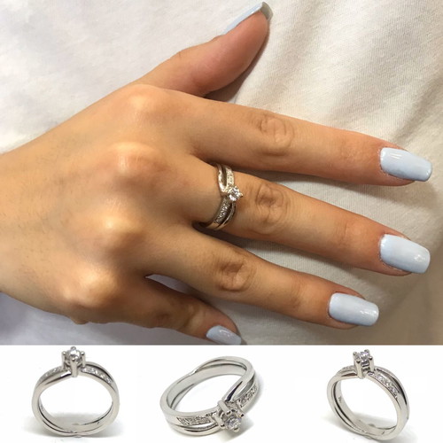Vintage solitaire ring with brilliant k18 5.3gr
