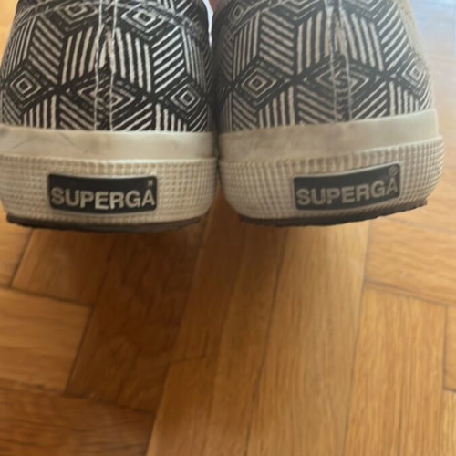 Superga canvas sneakers like new, size 38, black and white
