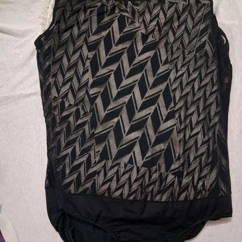 Miss Rosy black bodysuit with transparent designs like new, size M
