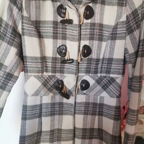 Women's coat used Tally Weijl medium size plaid with hood