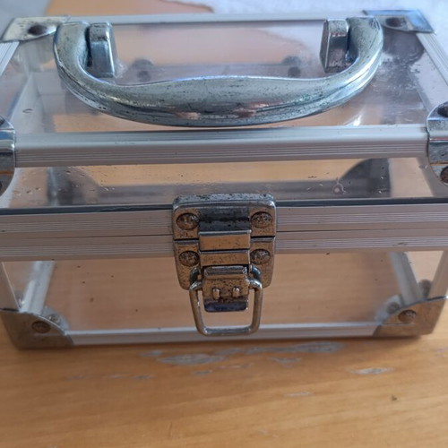 Storage box plexiglass with aluminum, like new