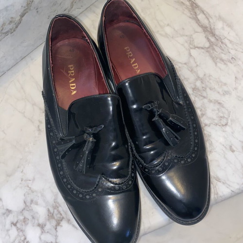 Prada loafers used, size 43, black casual shoes