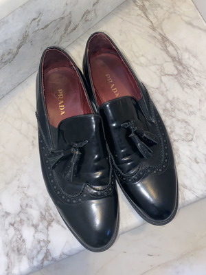 Prada loafers used, size 43, black casual shoes